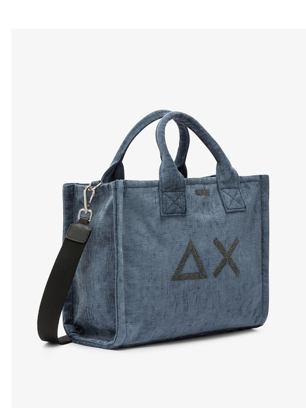 Borsa a Mano Sun68 Cali Midi Velvet da Donna - Blu