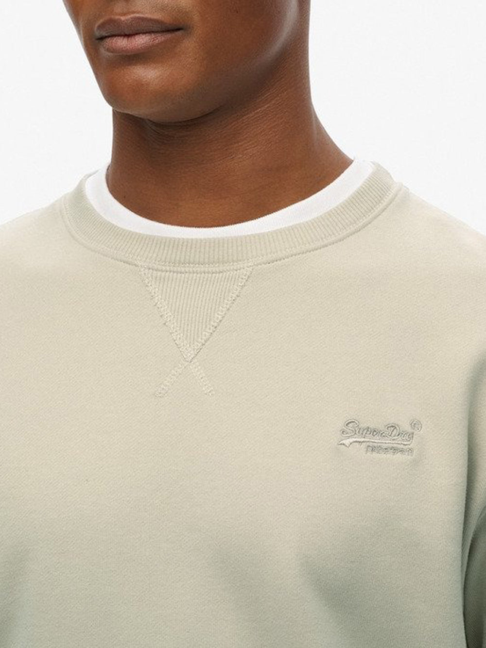 Felpa Superdry Essential Logo Crew da Uomo - Avorio