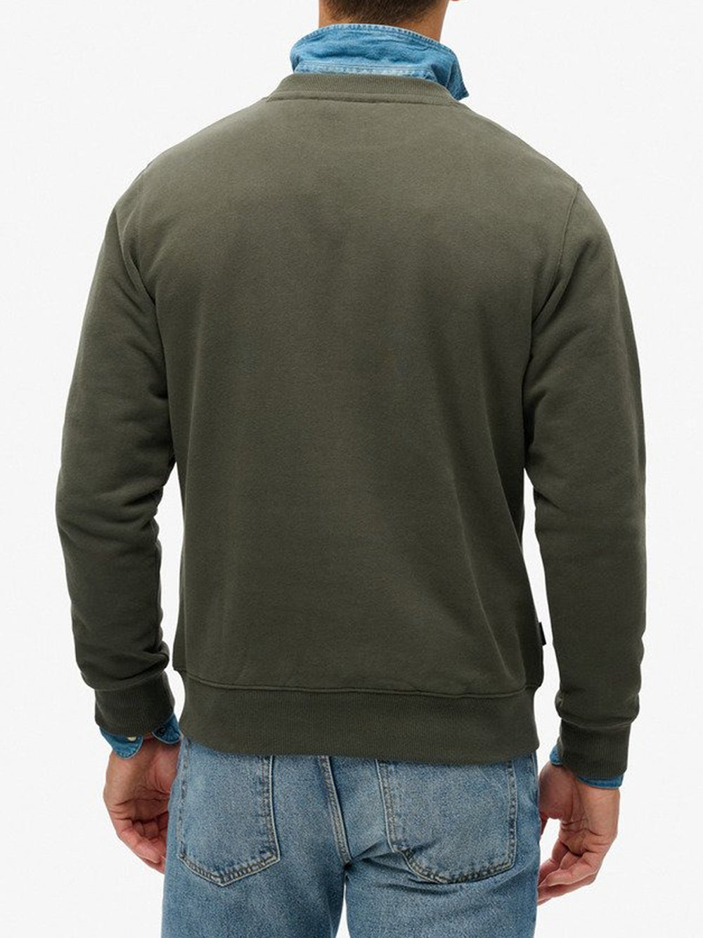 Felpa Superdry Essential Logo Crew da Uomo - Verde