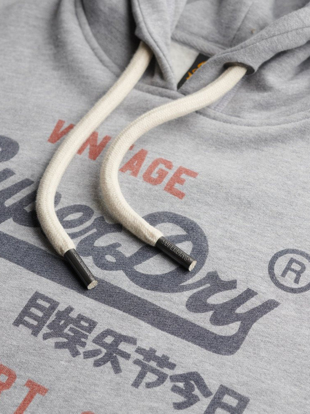 Felpa Cappuccio Superdry Heritage Relaxed da Uomo - Grigio