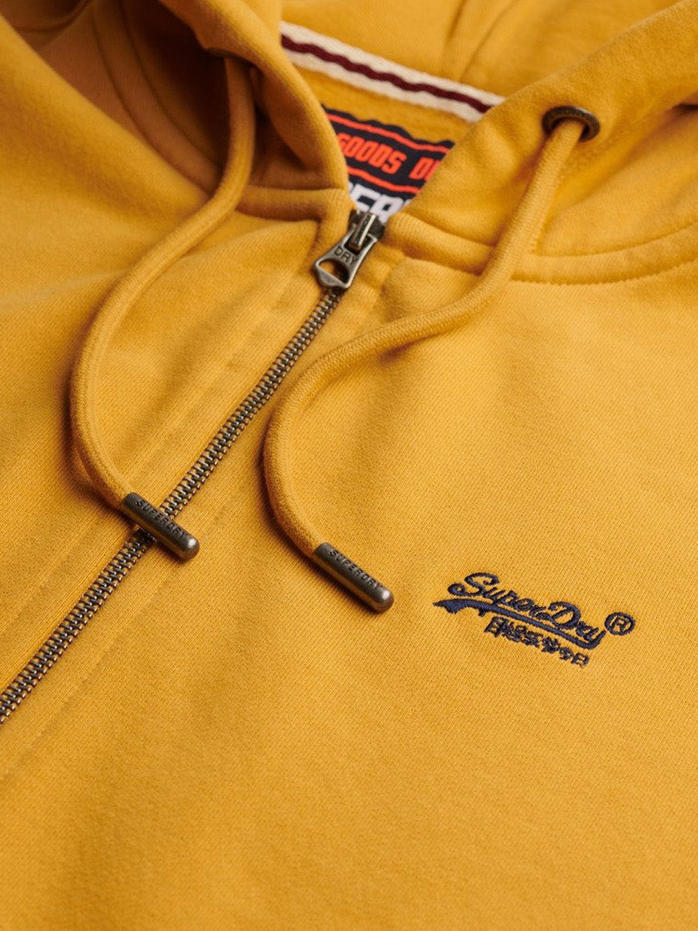Felpa Zip Superdry Essential Logo da Uomo - Giallo