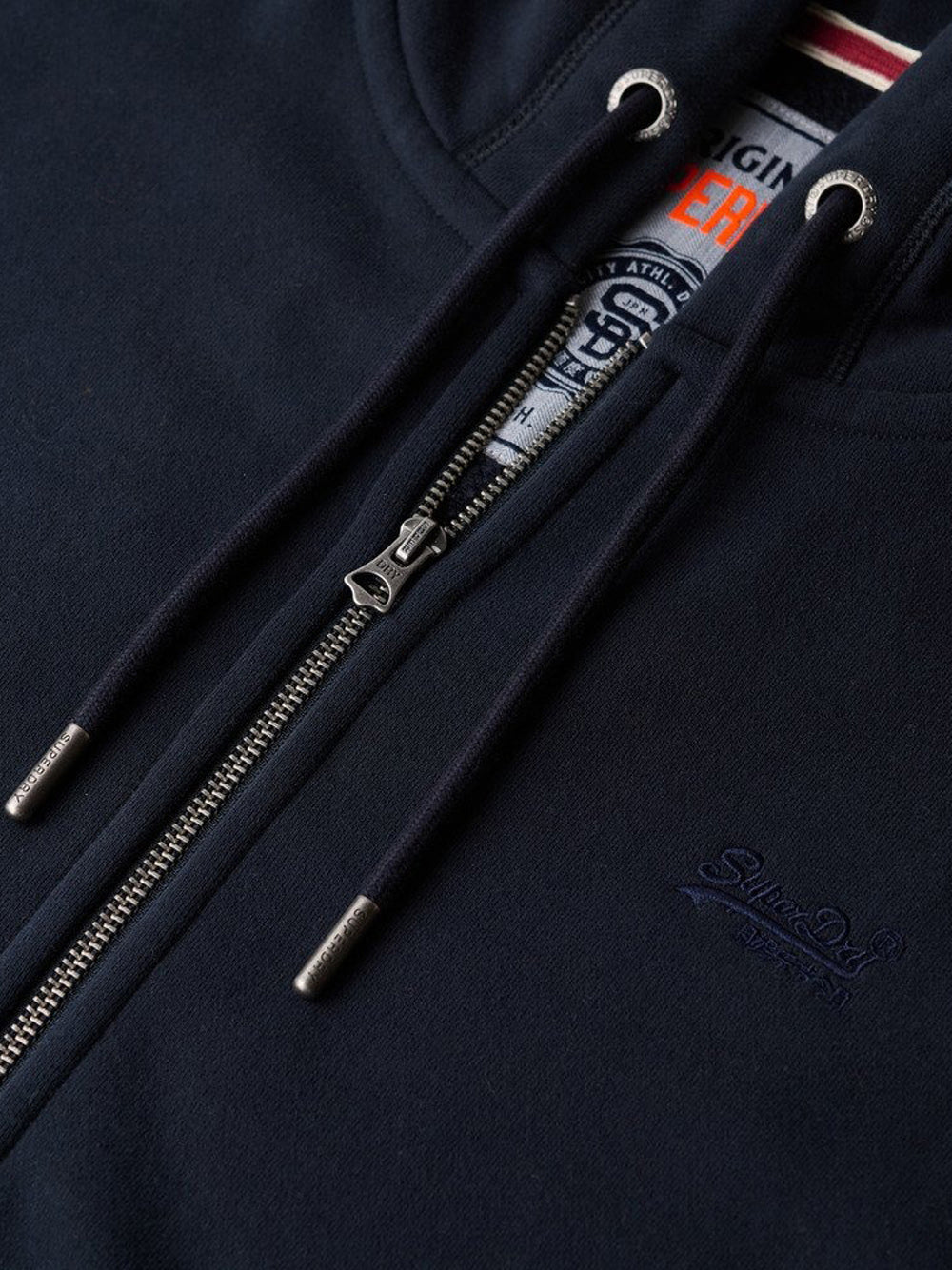 Felpa Zip Superdry Essential Logo da Uomo - Blu