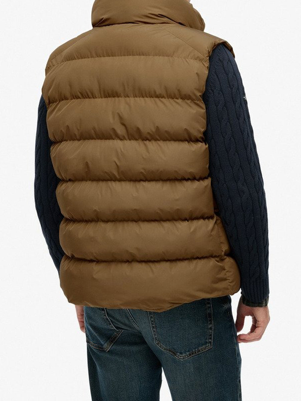 Smanicato Superdry Sports Puffer da Uomo - Marrone