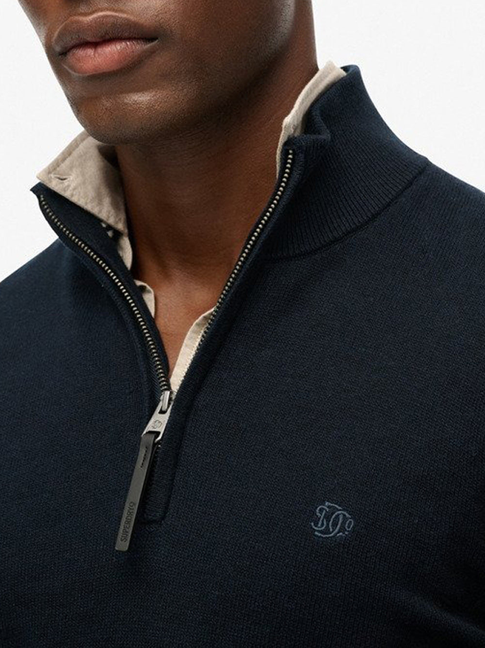 Maglione Superdry Half Zip da Uomo - Blu