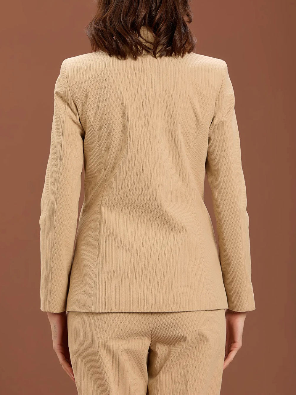 Tailleur Take Two in Velluto Stretto da Donna - Beige