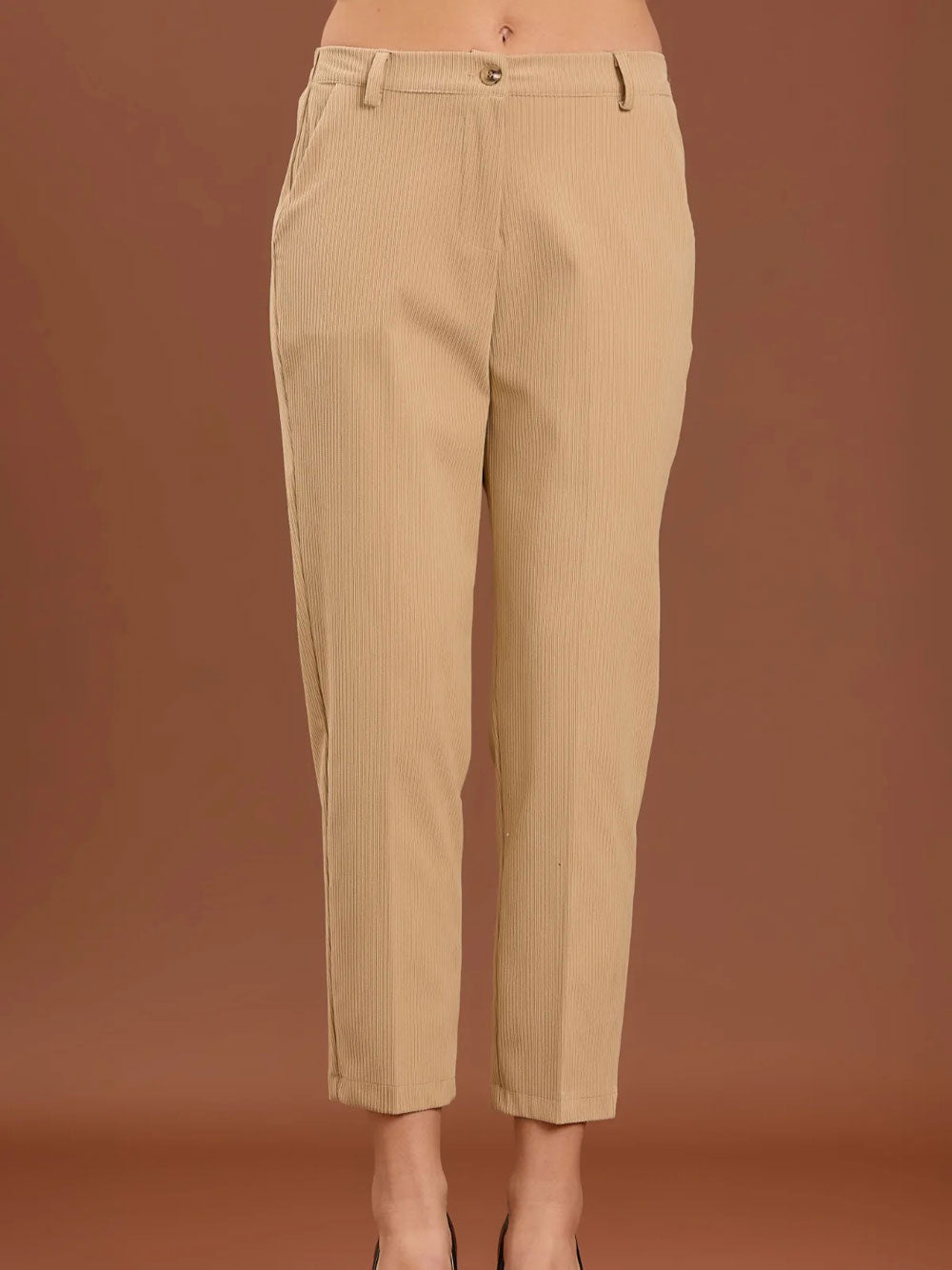 Tailleur Take Two in Velluto Stretto da Donna - Beige