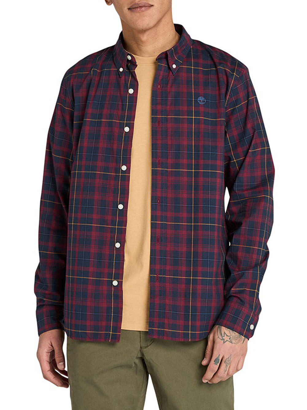 Camicia Casual Timberland da Uomo - Bordeaux