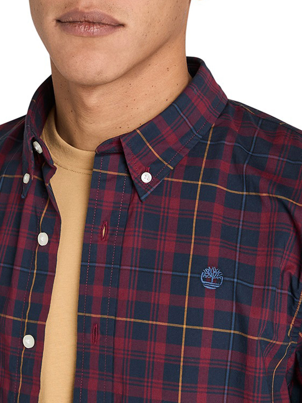 Camicia Casual Timberland da Uomo - Bordeaux