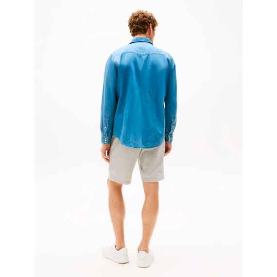 Tommy Hilfiger Camicia Manica Lunga Uomo Mod. MW0MW39429 1A4 DENIM Blu
