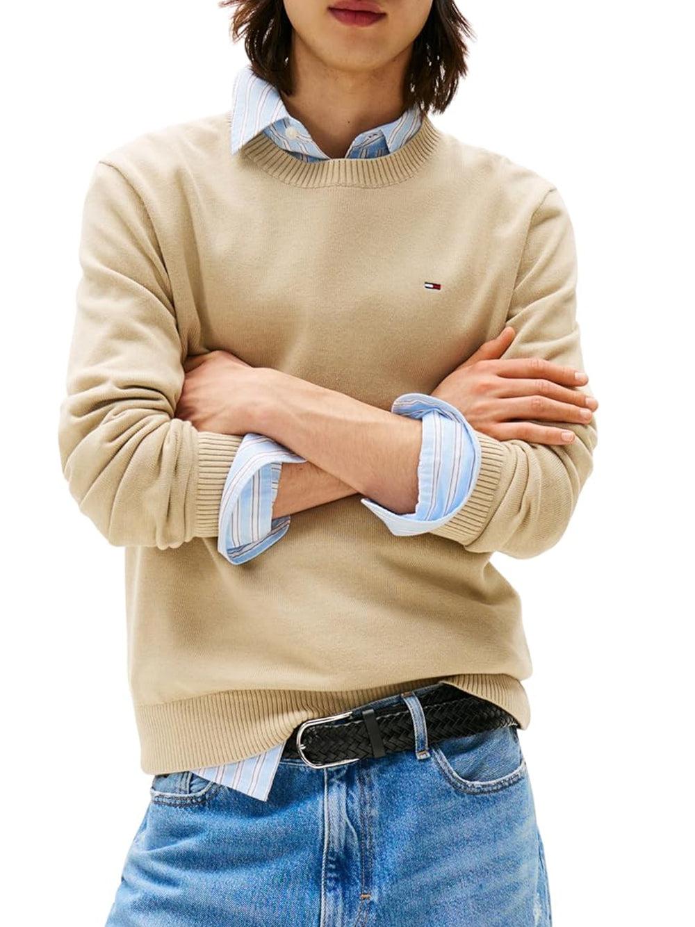 Tommy Hilfiger Tommy Hilfiger Maglione Girocollo Uomo Mod. DM0DM18895 RBV Beige