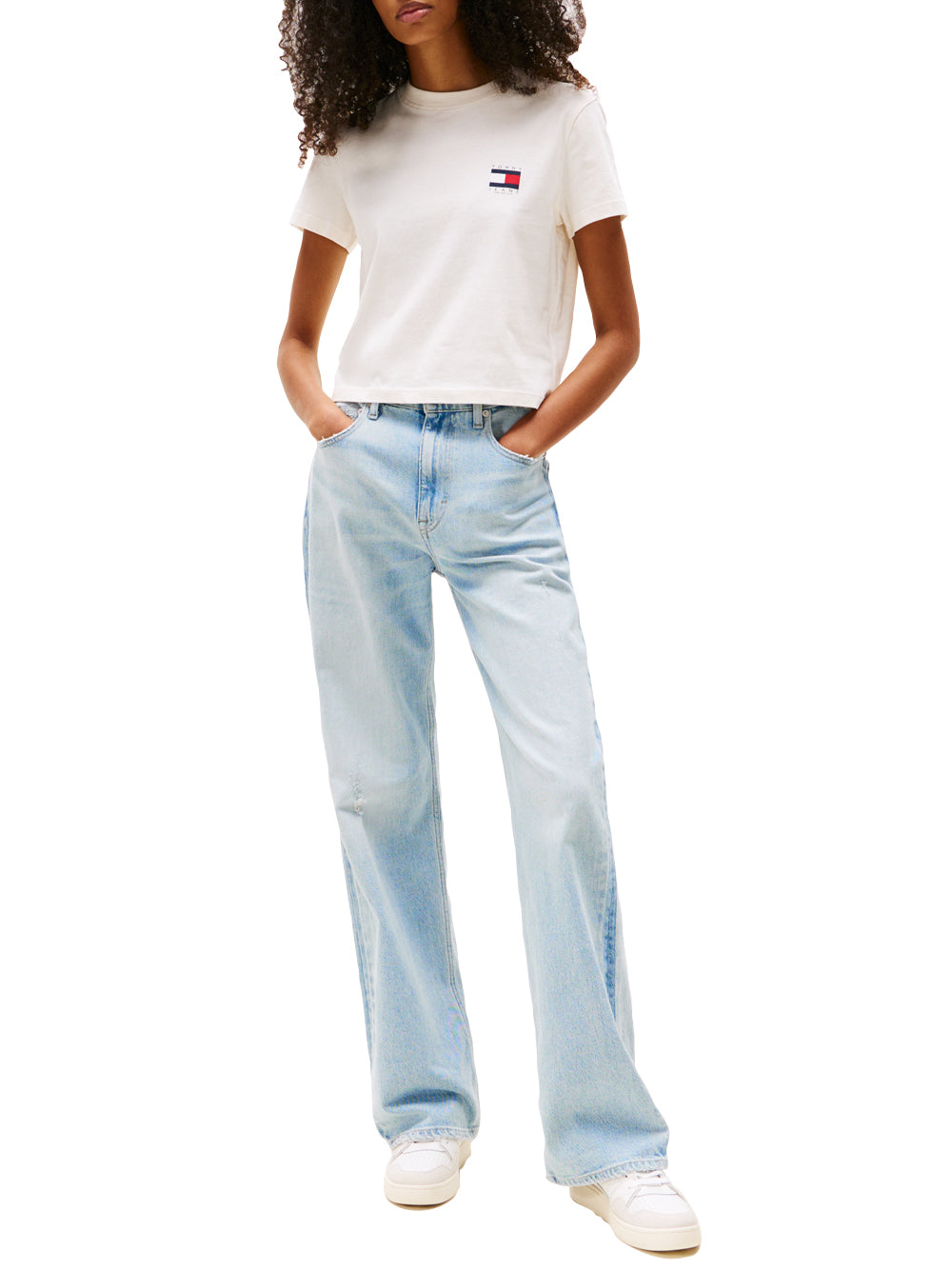 Tommy Hilfiger Tommy Hilfiger T-shirt Donna Mod. DW0DW21423 YBH Bianco