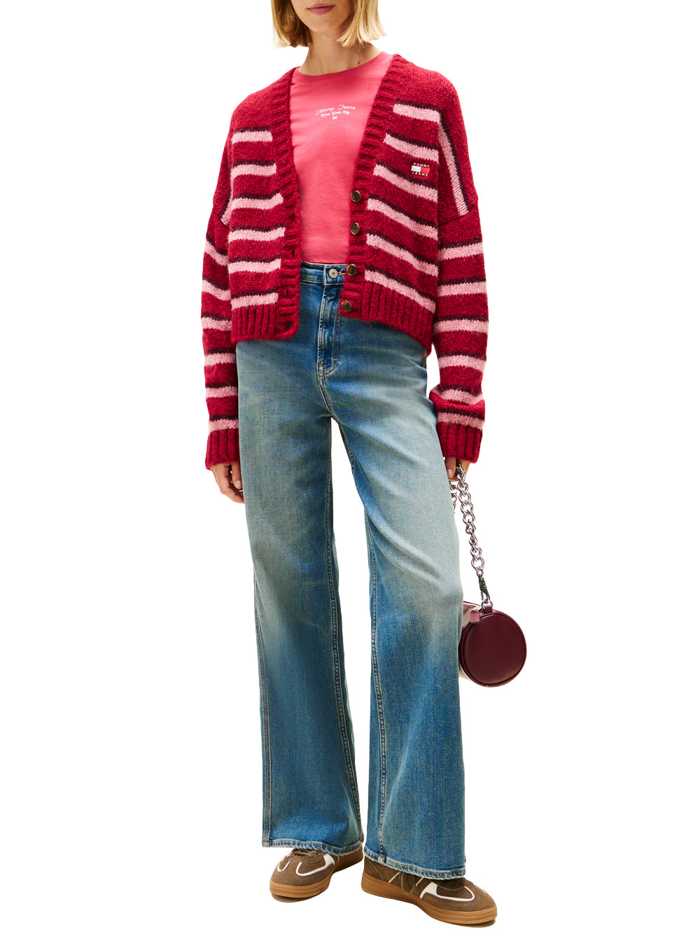 Tommy Hilfiger Tommy Hilfiger Cardigan Donna Mod. DW0DW21678 RIGA XJP Fragola Rosso
