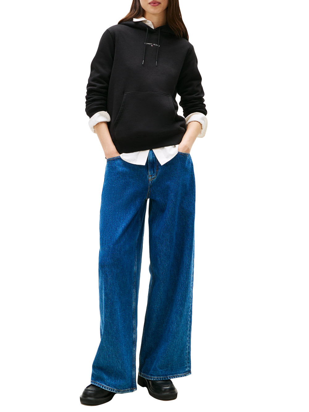 Tommy Hilfiger Tommy Hilfiger Felpa cappuccio Donna Mod. DW0DW21963 BDS Nero