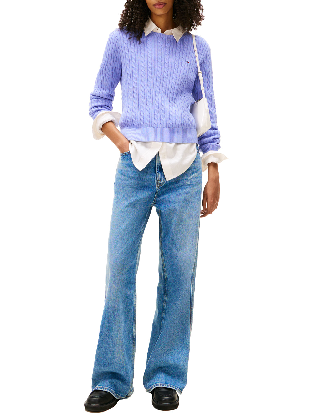 Tommy Hilfiger Tommy Hilfiger Maglia Donna Mod. DW0DW22165 C5Z Celeste Blu