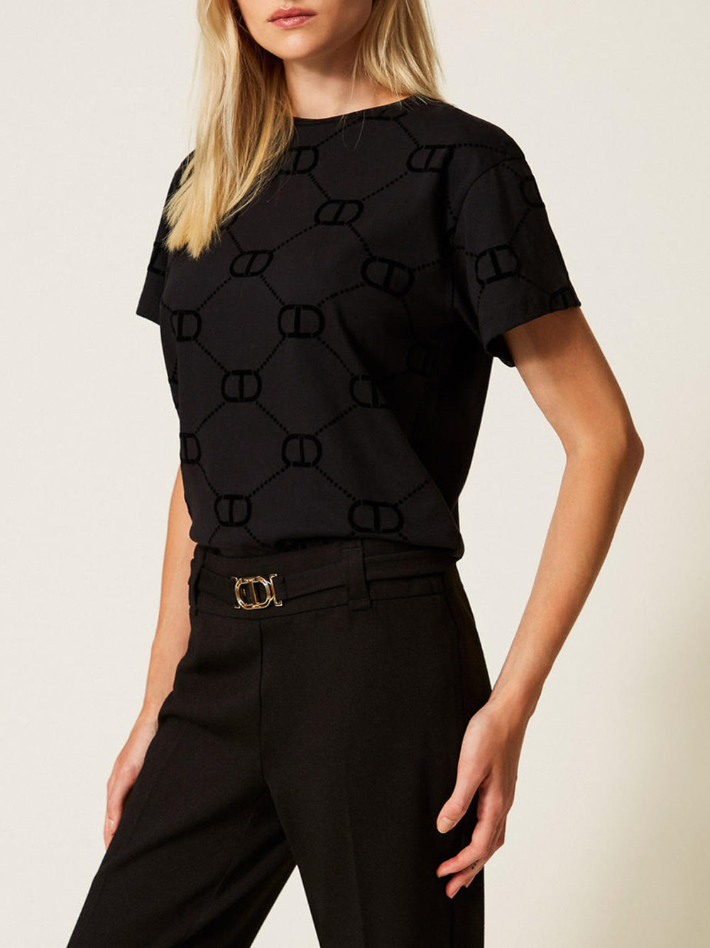 T-shirt Twin Set da Donna - Nero