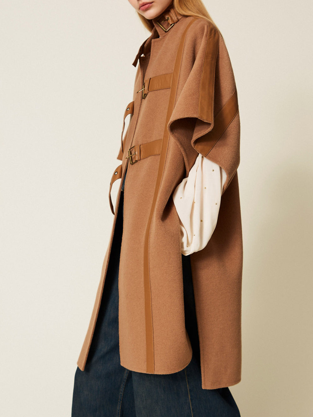 Mantella Twin Set da Donna - Marrone