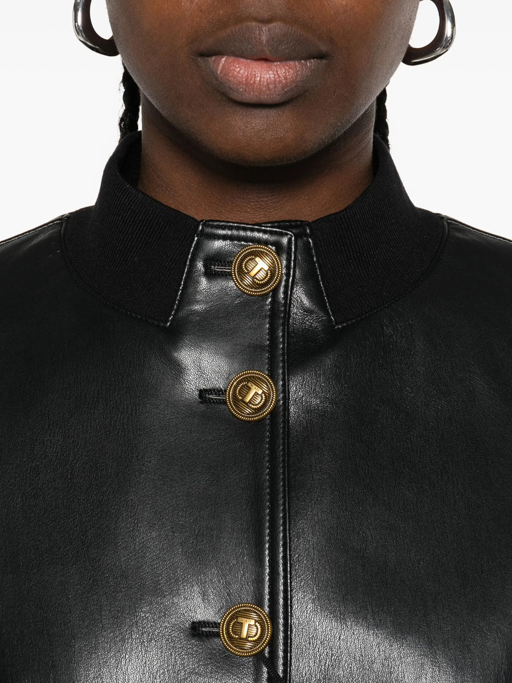Giubbino di Pelle Twin Set da Donna - Nero