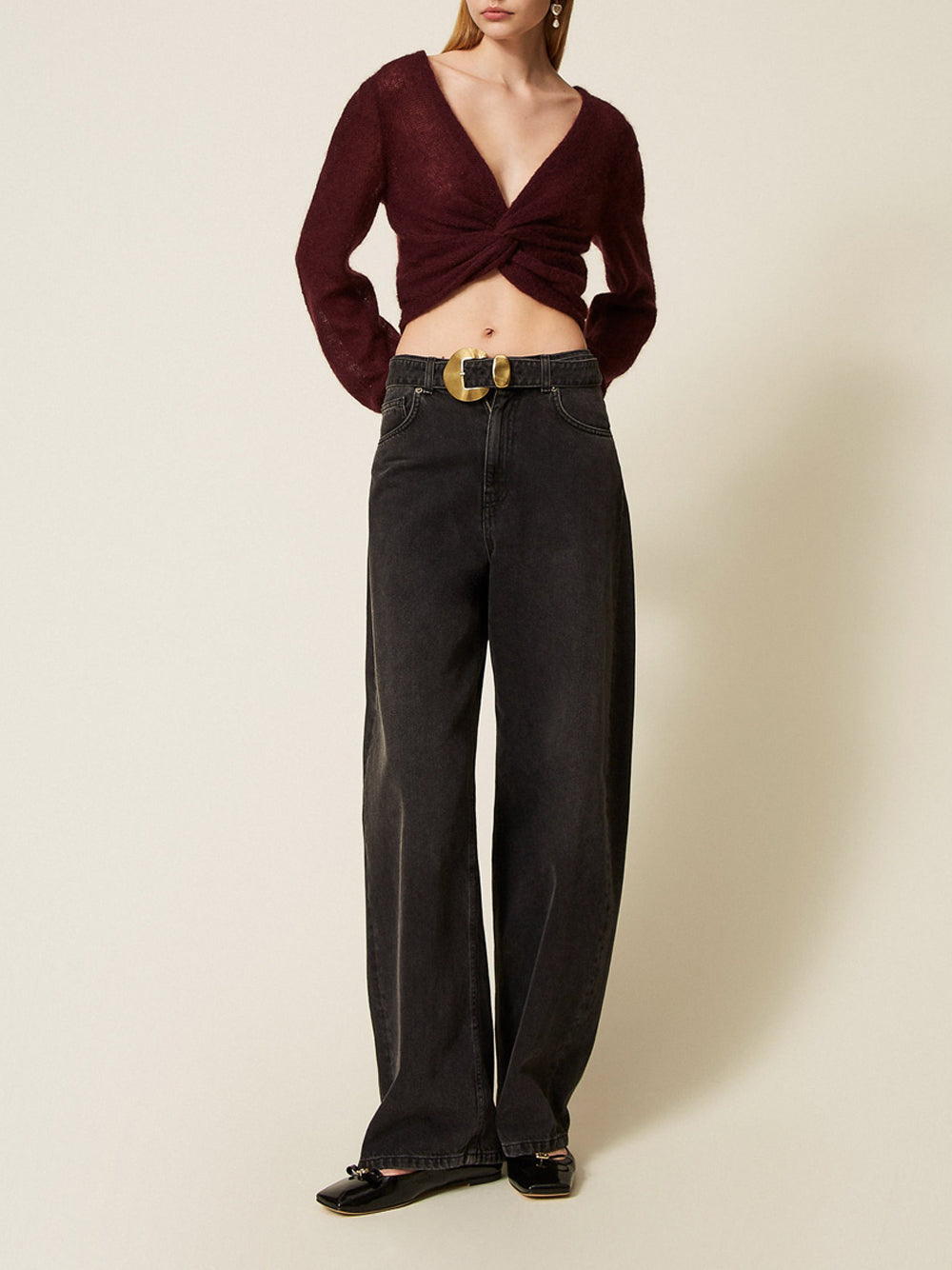 Jeans Boyfriend Twin Set da Donna - Nero