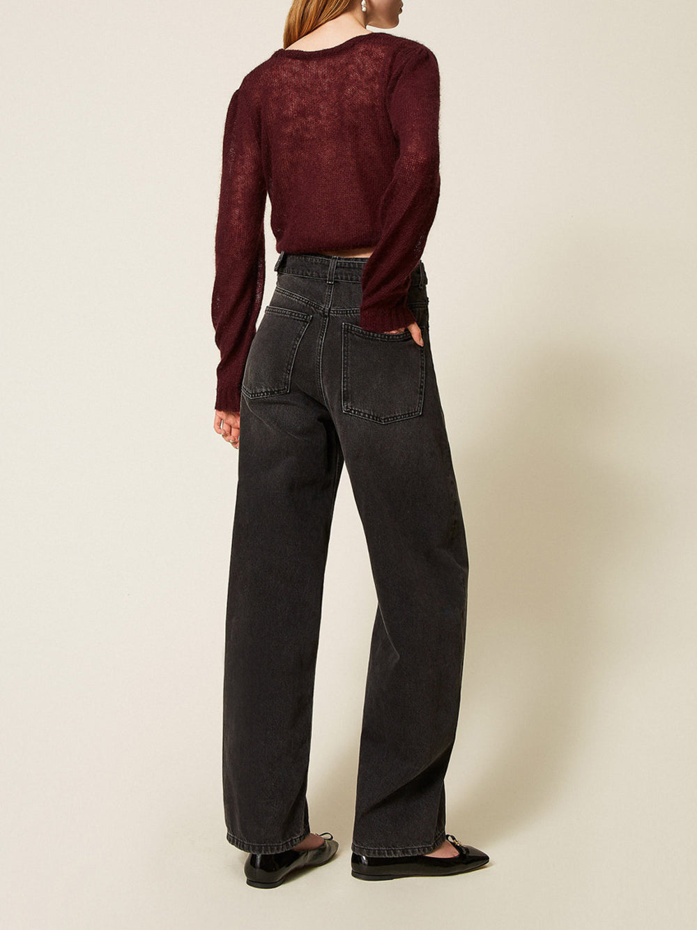 Jeans Boyfriend Twin Set da Donna - Nero