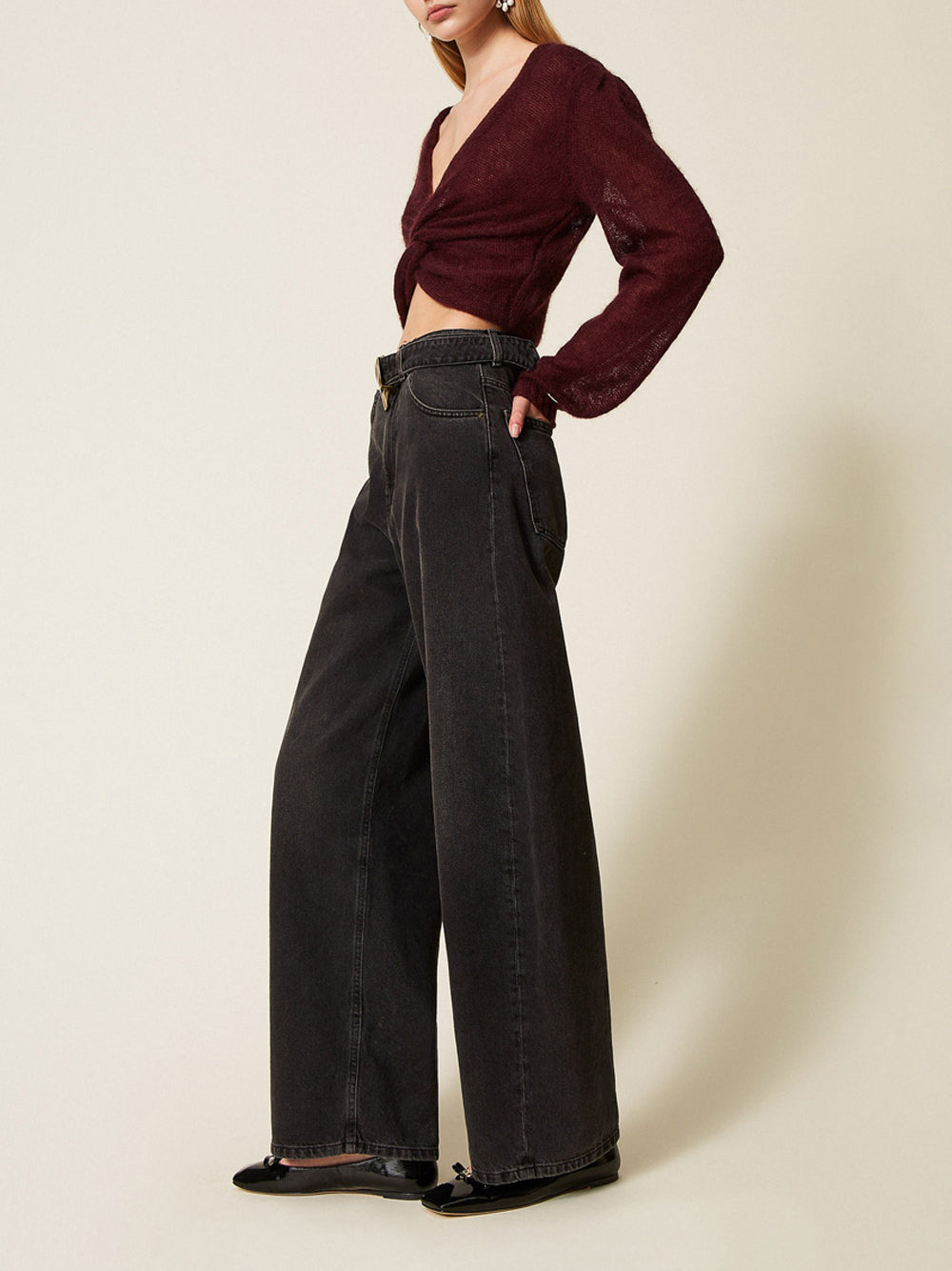 Jeans Boyfriend Twin Set da Donna - Nero