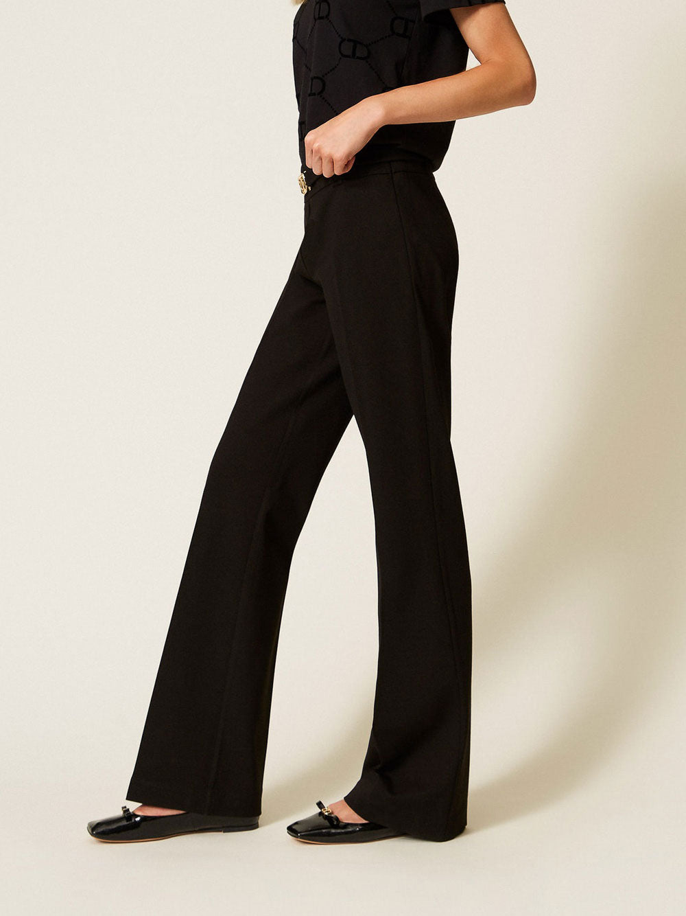 Pantalone Zampa Twin Set da Donna - Nero