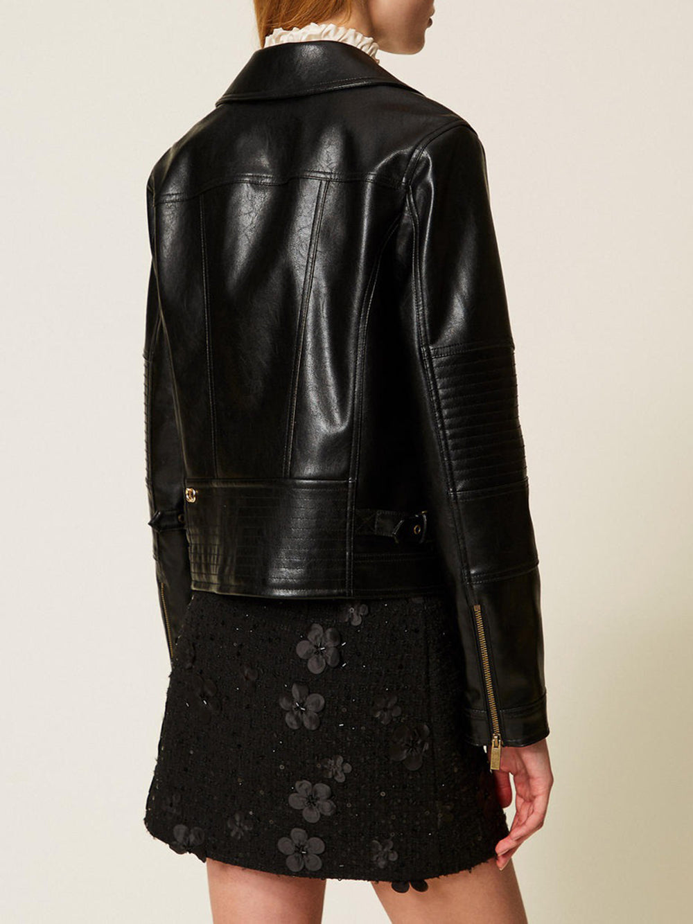 Giubbino di Pelle Twin Set da Donna - Nero