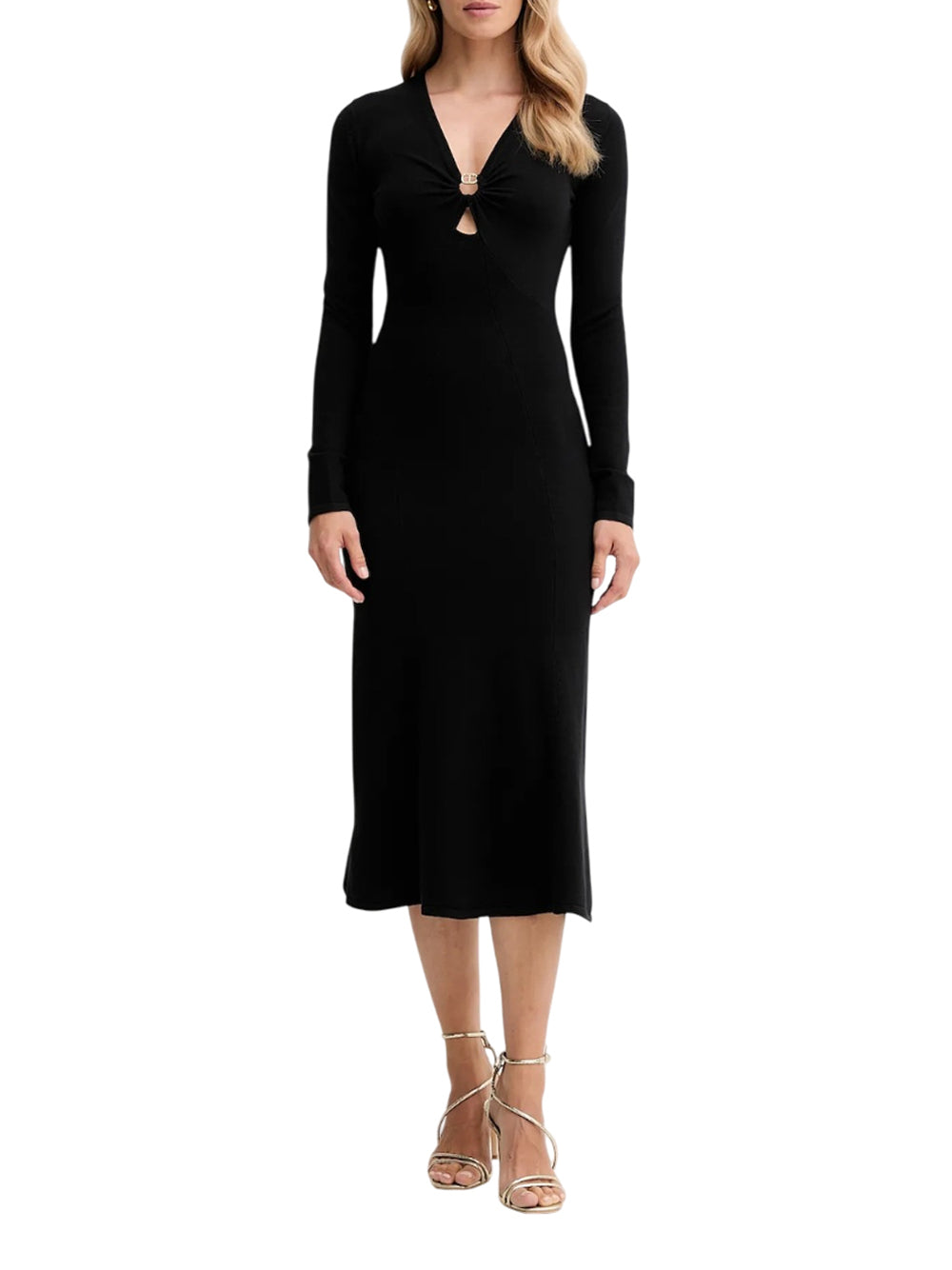 Vestito Longuette Twin Set da Donna - Nero