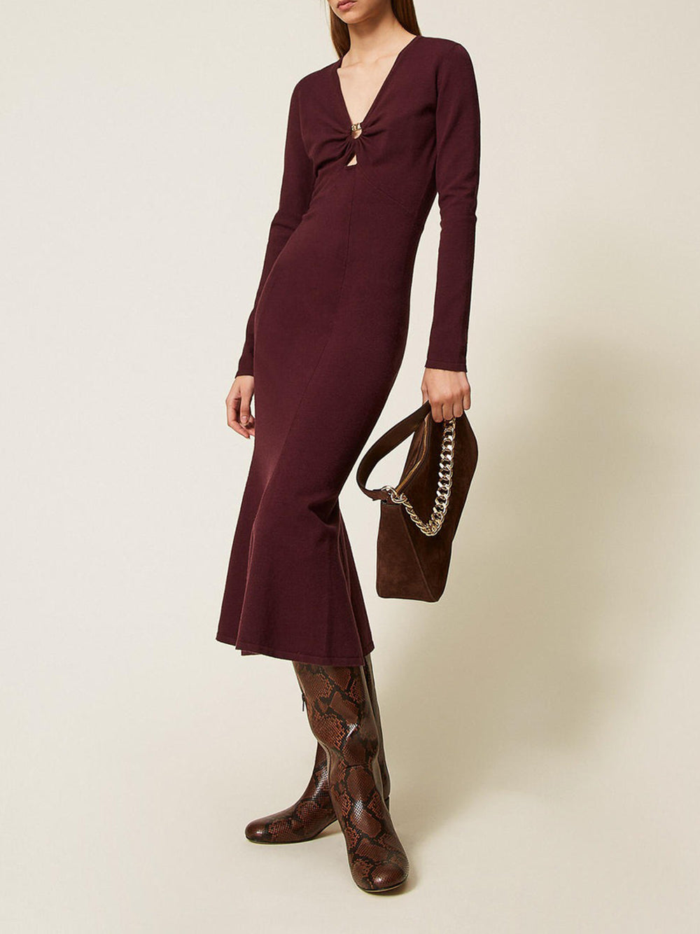 Vestito Longuette Twin Set da Donna - Bordeaux