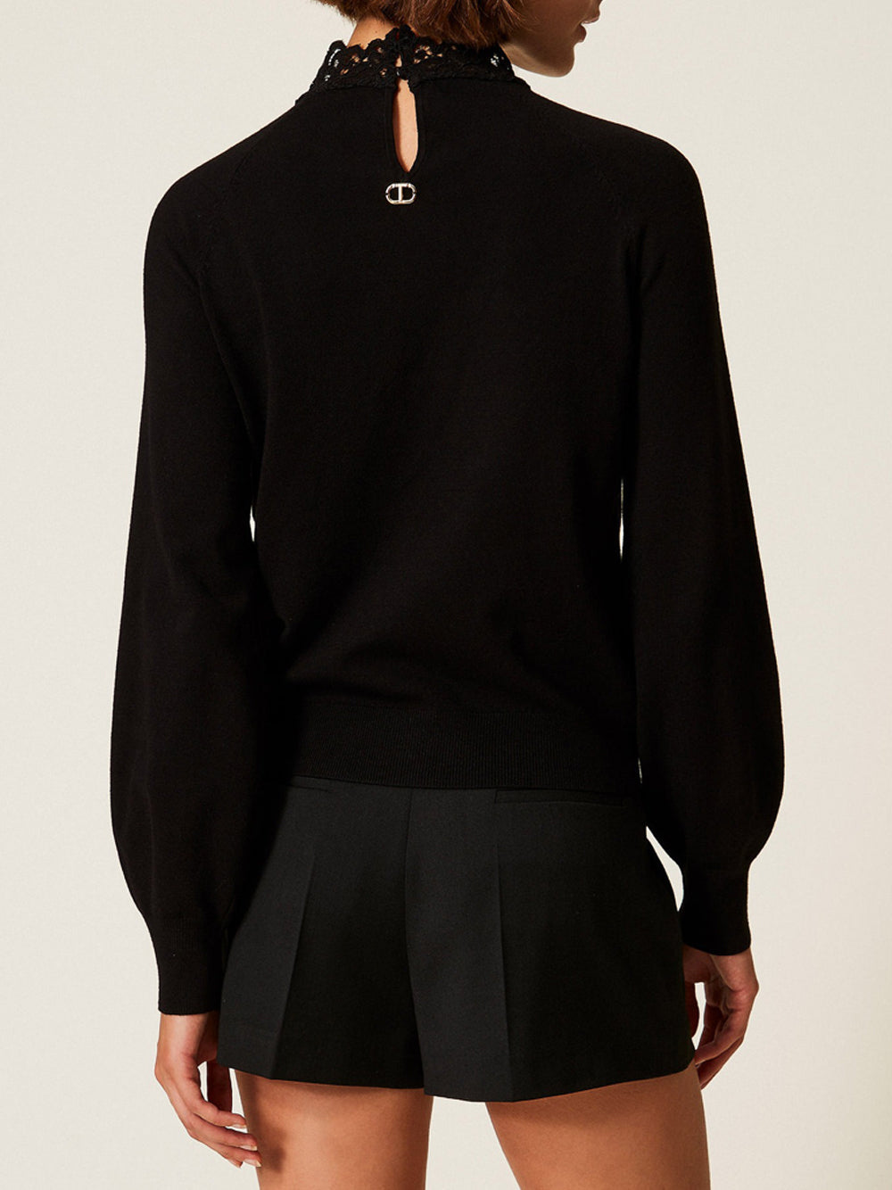 Maglia Collo Alto Twin Set da Donna - Nero