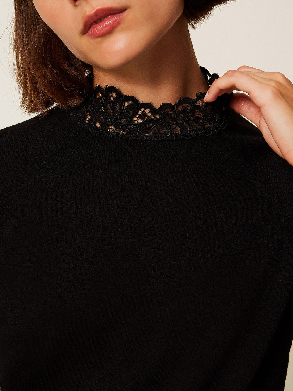 Maglia Collo Alto Twin Set da Donna - Nero