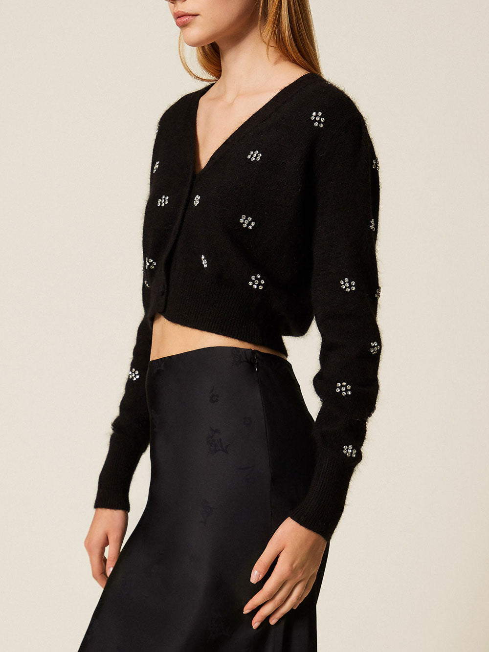 Cardigan Twin Set da Donna - Nero