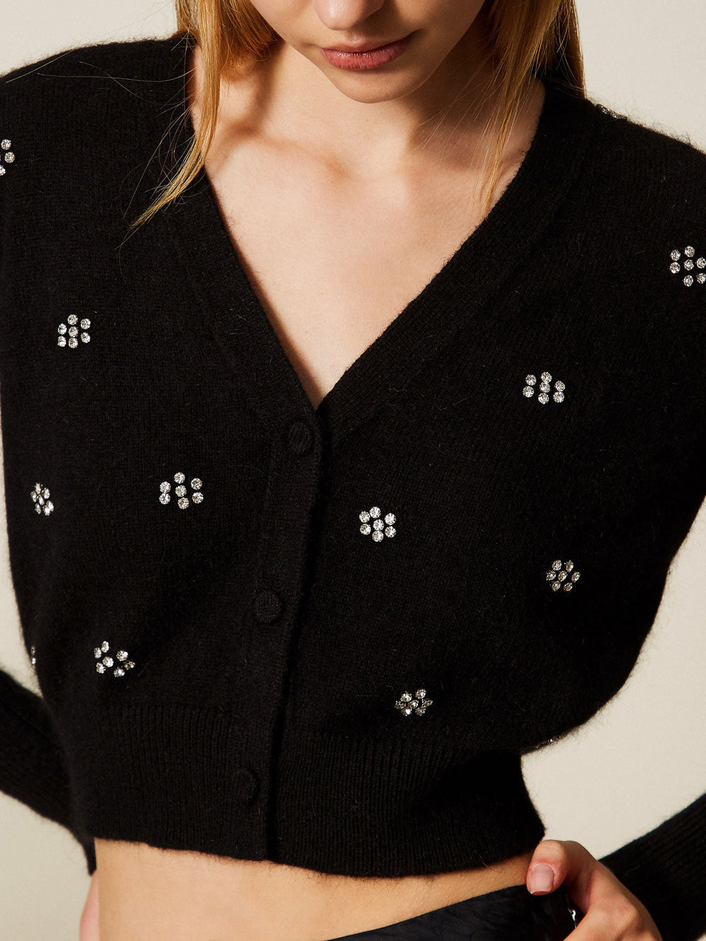 Cardigan Twin Set da Donna - Nero