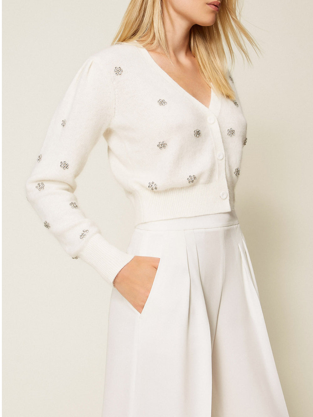 Cardigan Twin Set da Donna - Bianco