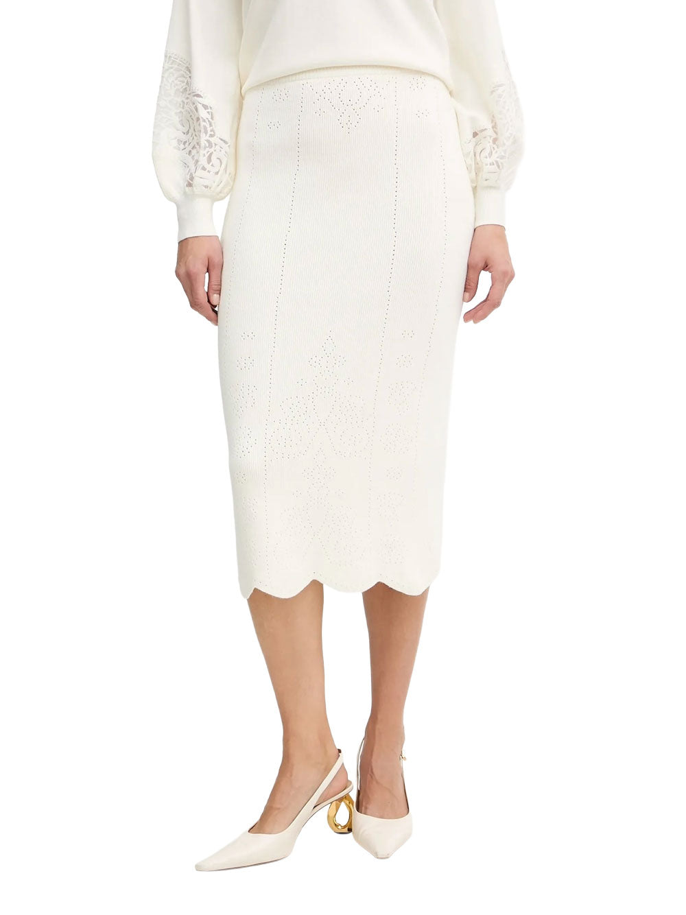 Gonna Midi Twin Set da Donna - Bianco