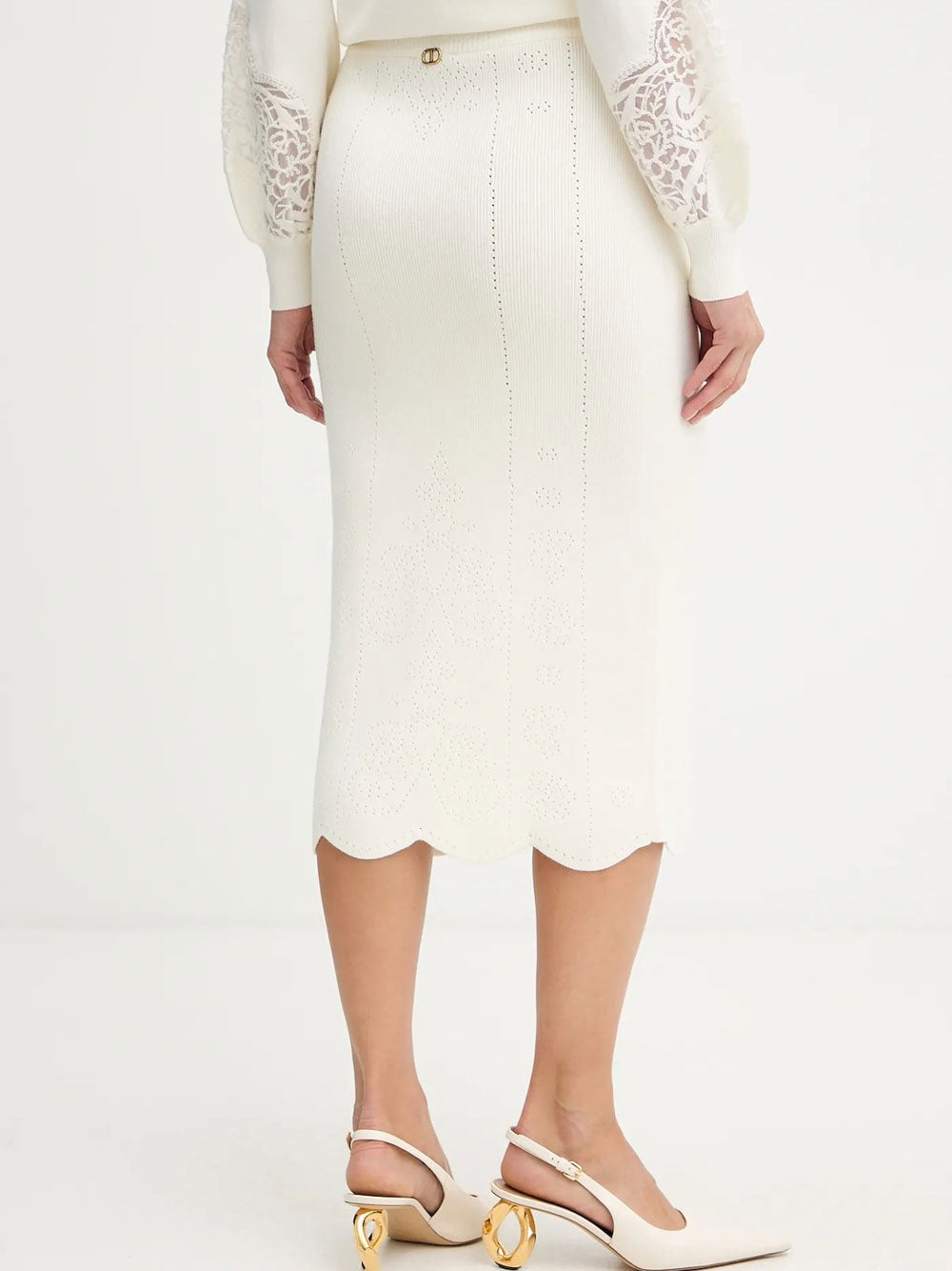 Gonna Midi Twin Set da Donna - Bianco