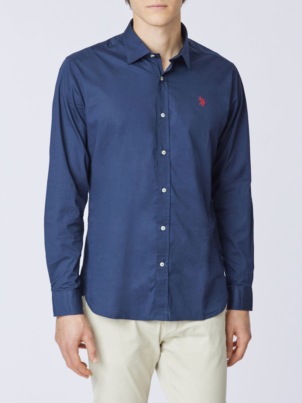 Camicia Classica U.S. Polo Assn. Slim Fit da Uomo - Blu
