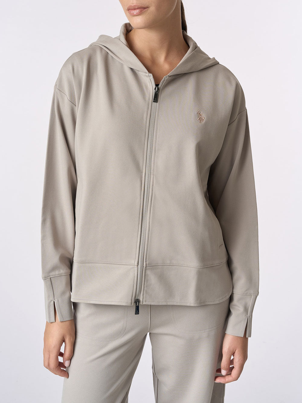 Felpa Zip U.S. Polo Assn. Dile da Donna - Avorio