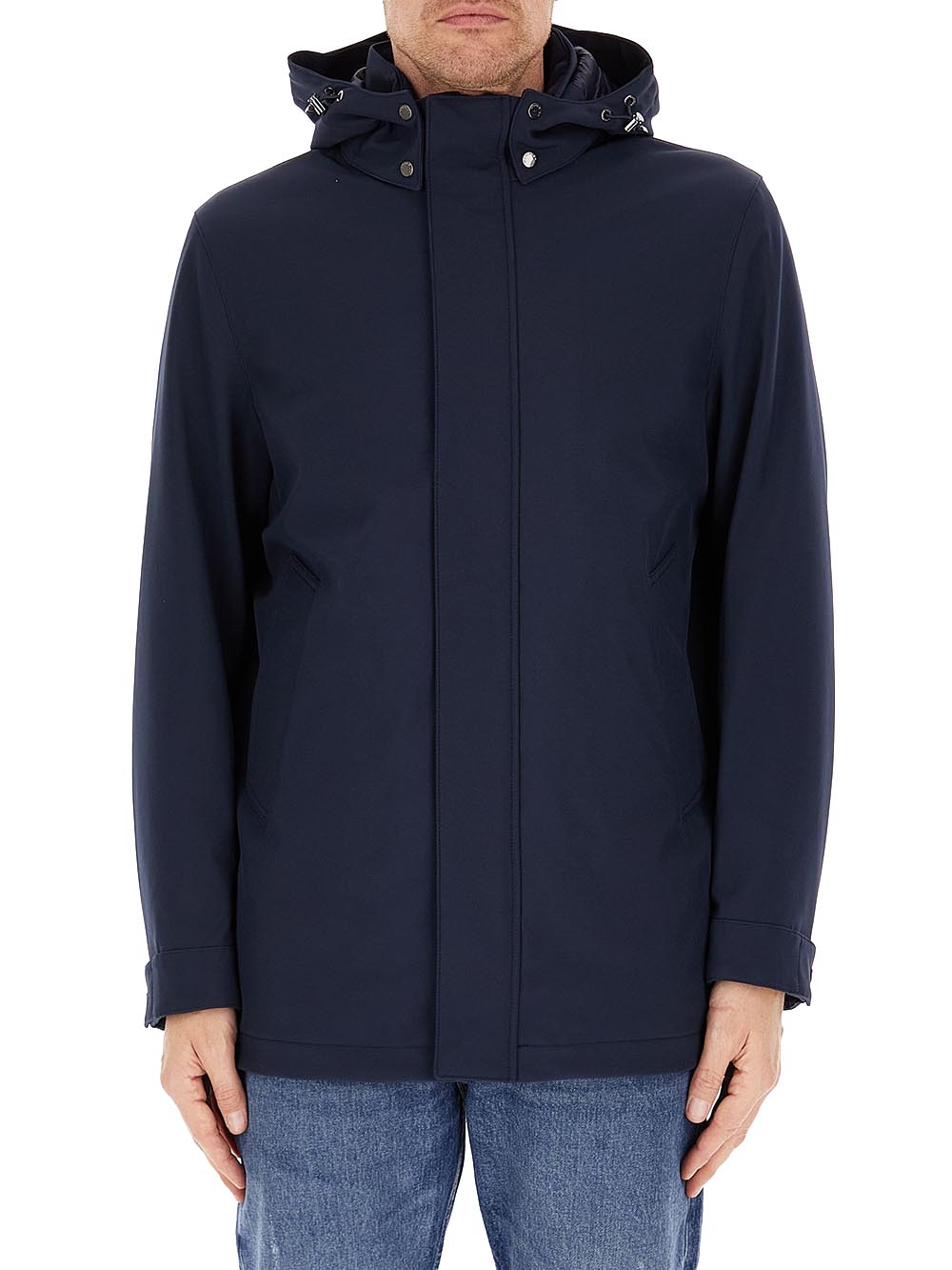 Woolrich Giubbotto SOFT SHELL BARROW MAC COAT Uomo Mod. CFWOOU2017MRUT3496 MLB Blu