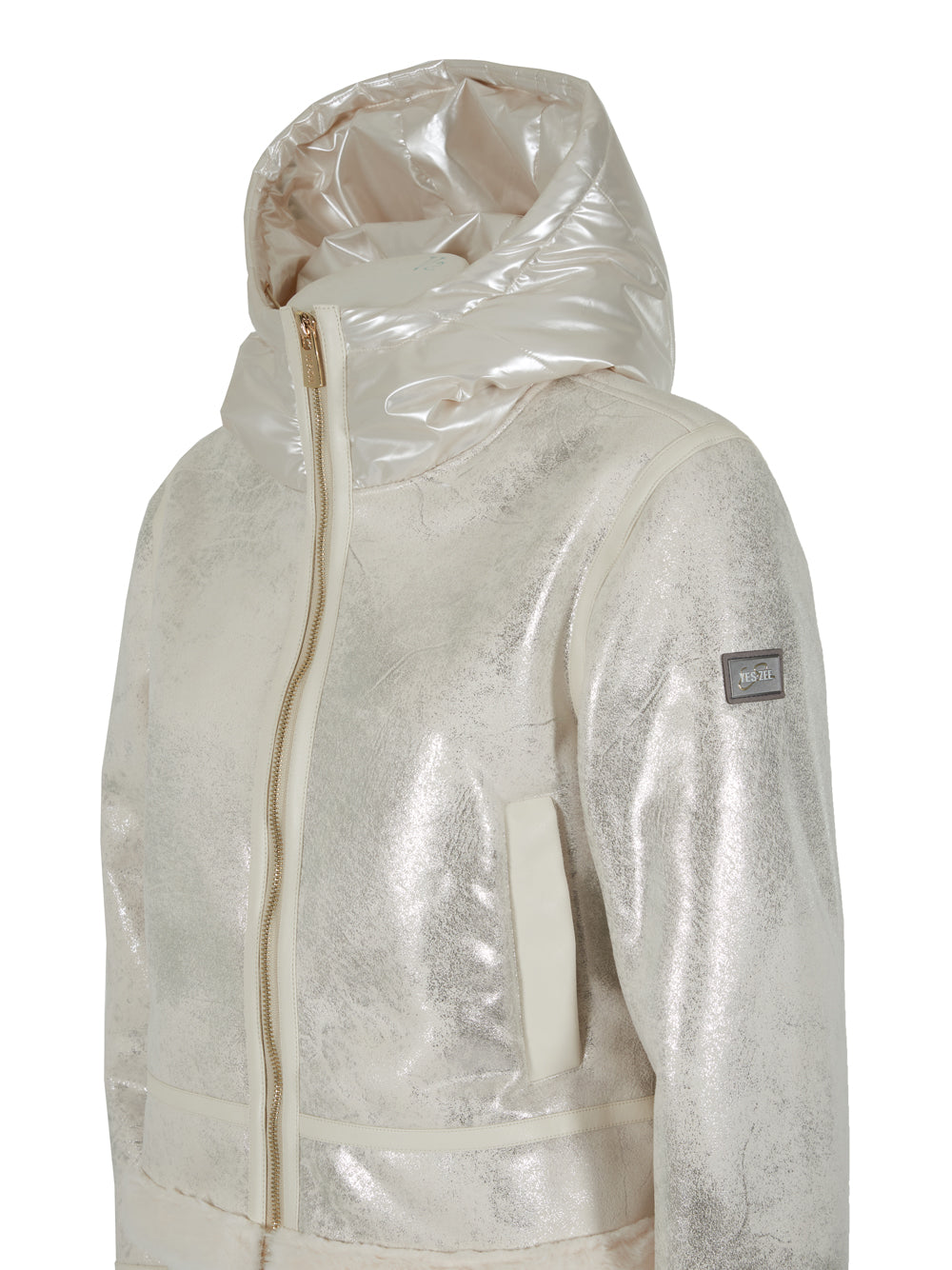 Giubbino Yes Zee Laminato da Donna - Avorio