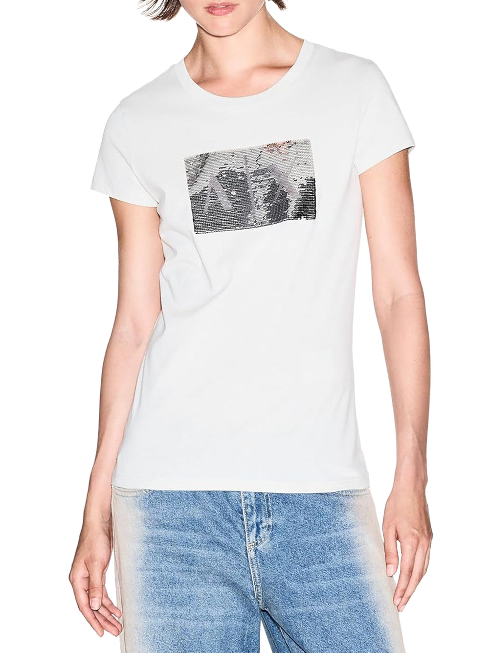 A|X Armani Exchange Polo M/C Donna Mod. XW000887 AF10819 U0002 Bianco