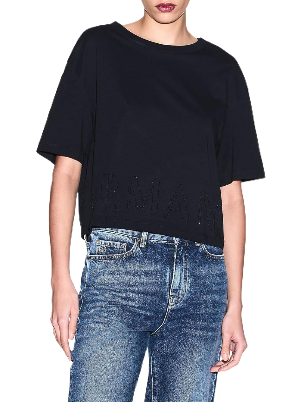 A|X Armani Exchange T-shirt Donna Mod. XW001709 AF17172 UC001 Nero
