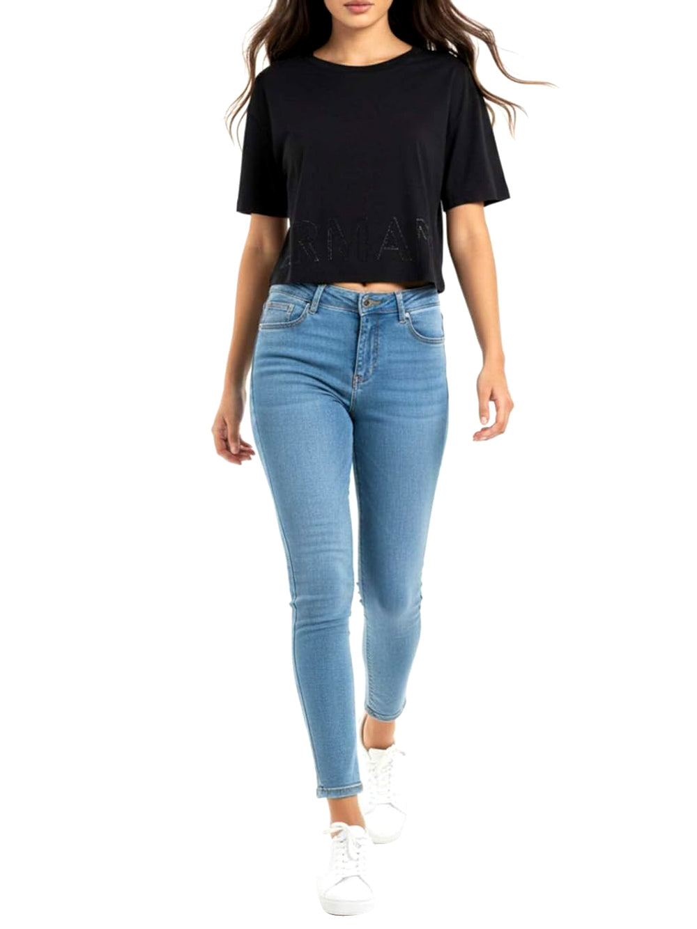 A|X Armani Exchange T-shirt Donna Mod. XW001709 AF17172 UC001 Nero