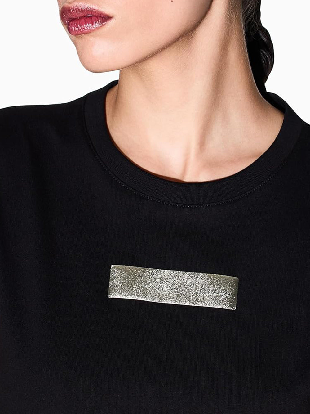 A|X Armani Exchange T-shirt Donna Mod. XW002327 AF10358 UC001 Nero