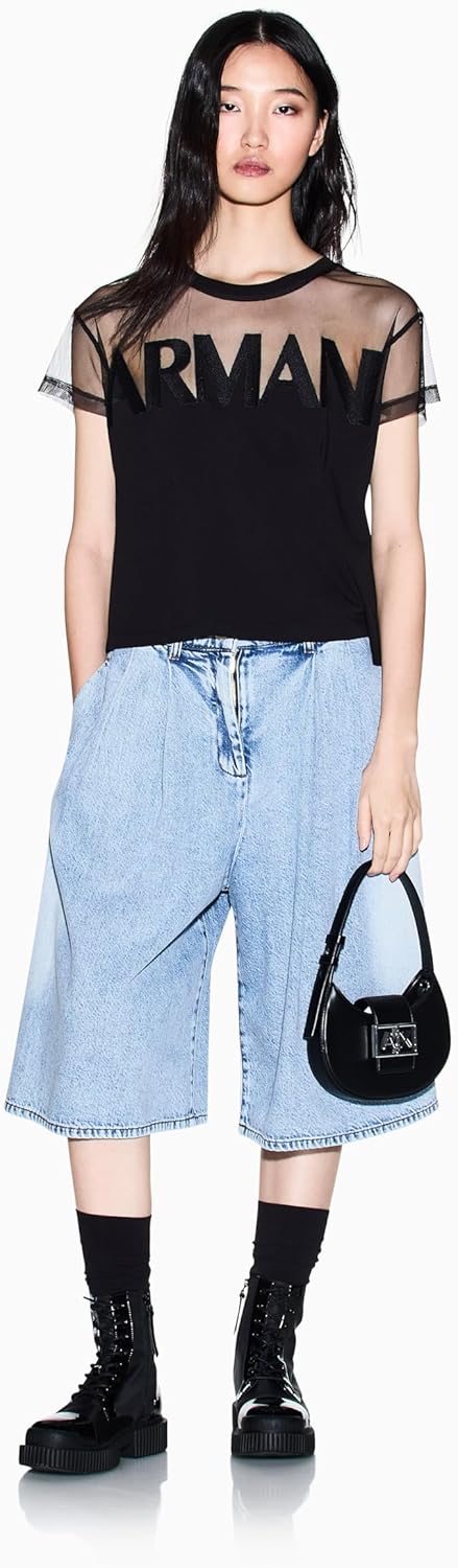 A|X Armani Exchange T-shirt Donna Mod. XW002332 AF10356 UC001 Nero