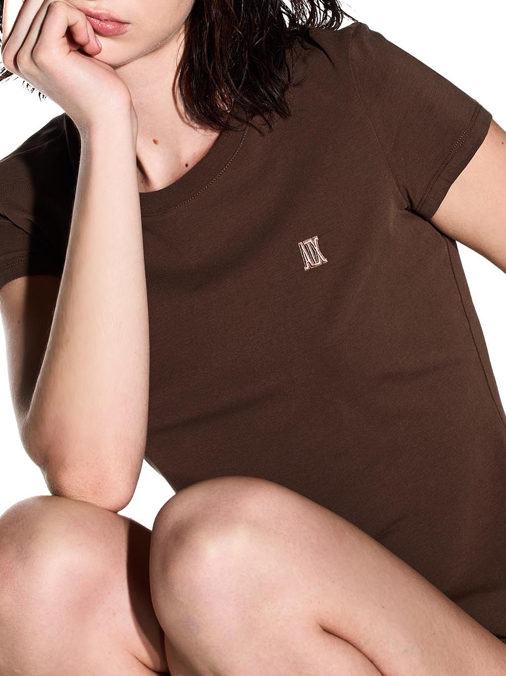 A|X Armani Exchange T-shirt Donna Mod. XW002333 AF16294 U6136 Marroncino