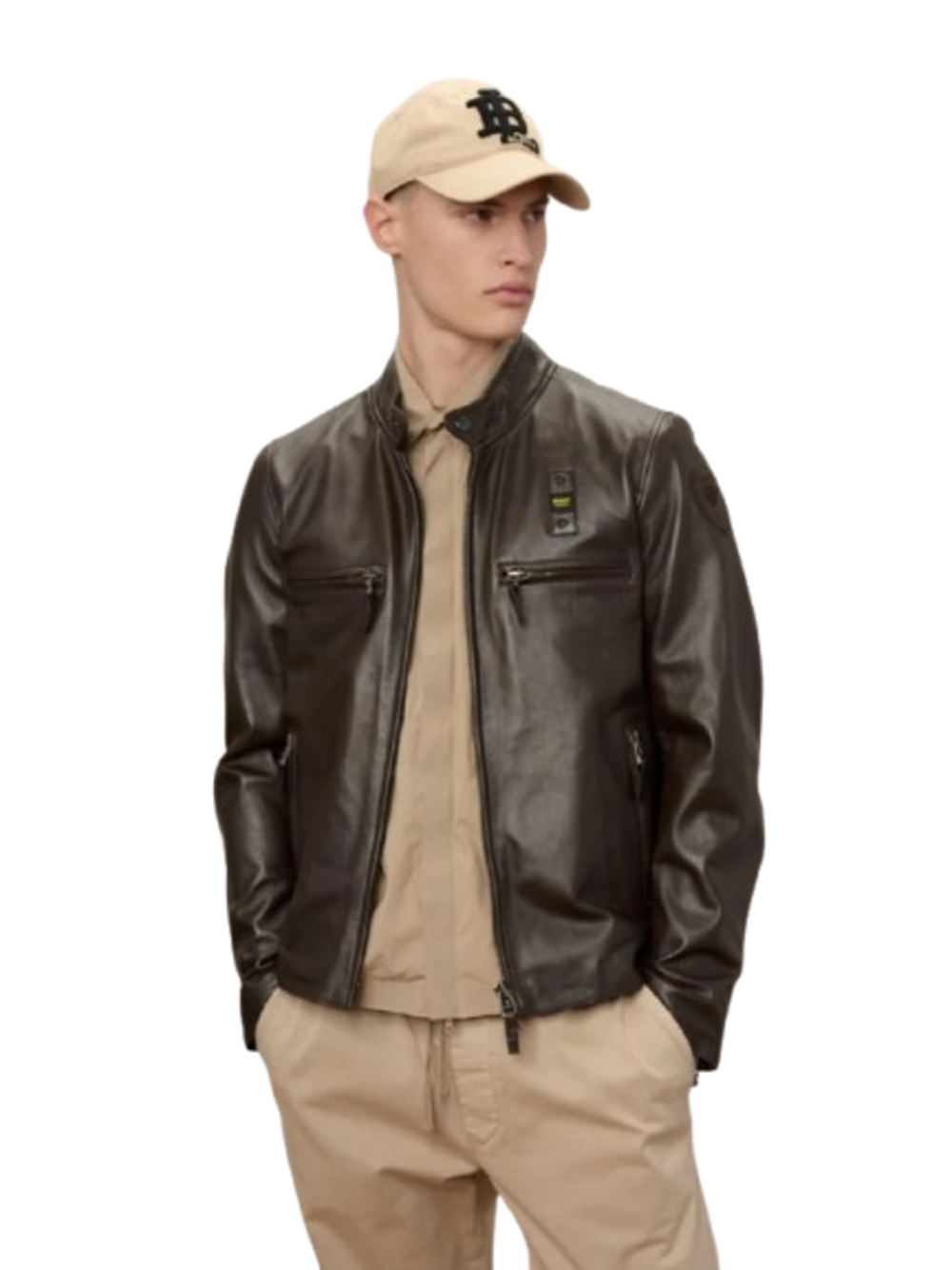 Blauer Giubbotto pelle Uomo Mod. BLUL02442 7515 392 Scuro Marrone