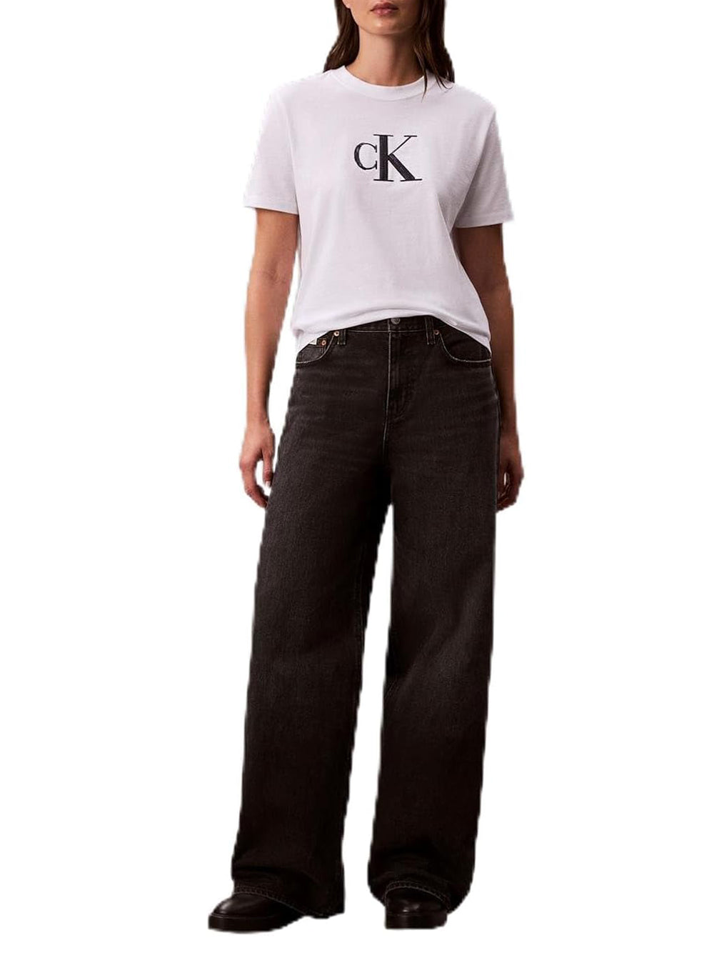 Calvin Klein Calvin Klein Jeans T-shirt Donna Mod. LV044E215G YAA Bianco