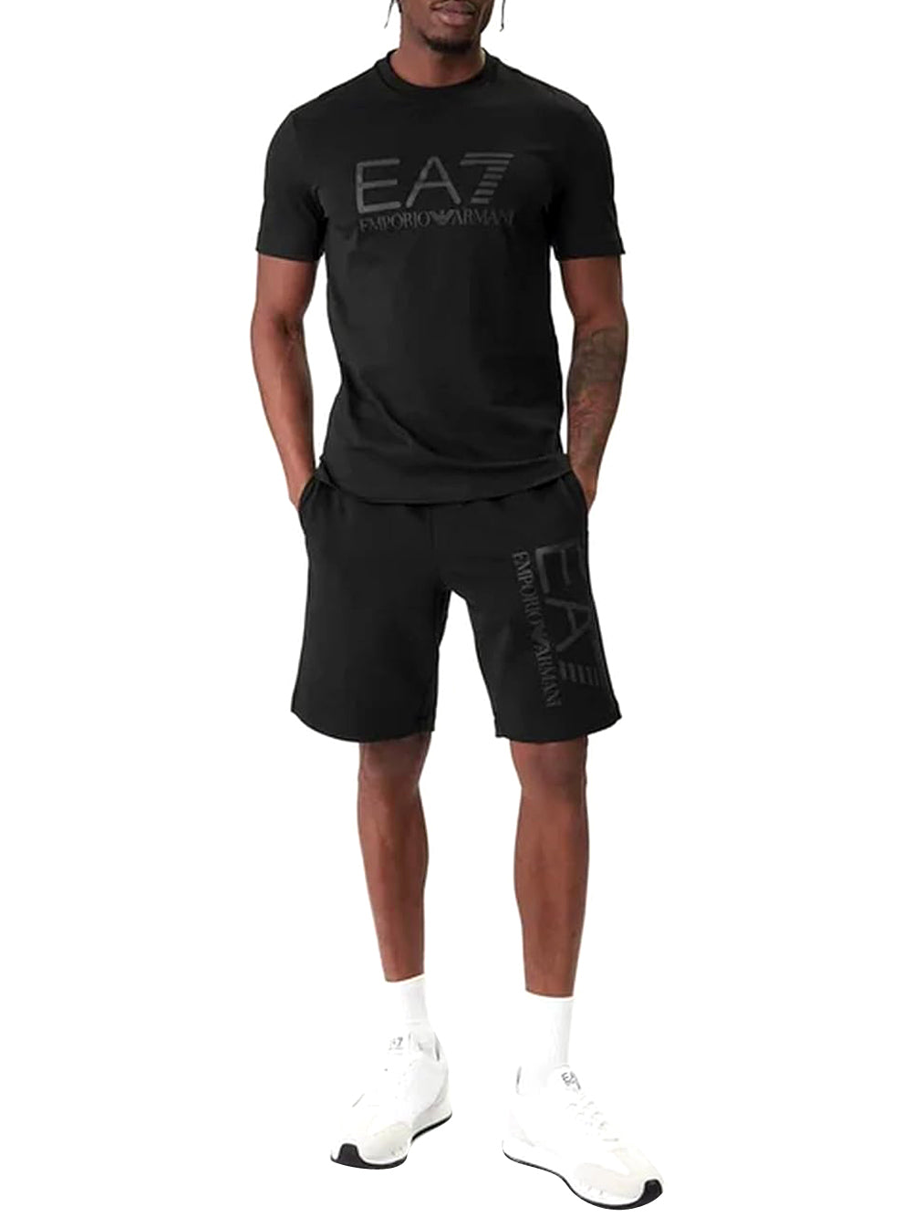 Ea7 Emporio Armani T-shirt Uomo Mod. 7M001412 AF2264 MC005 Nero