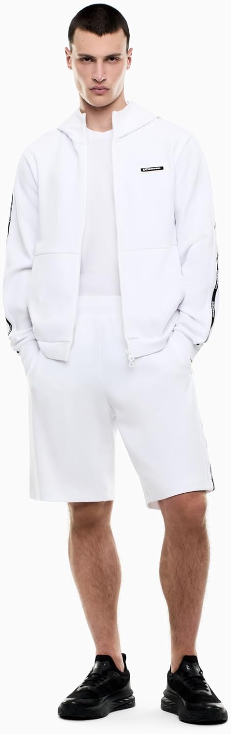 Ea7 Emporio Armani Felpa cappuccio Uomo Mod. 7M001480 AF12660 U0002 Bianco