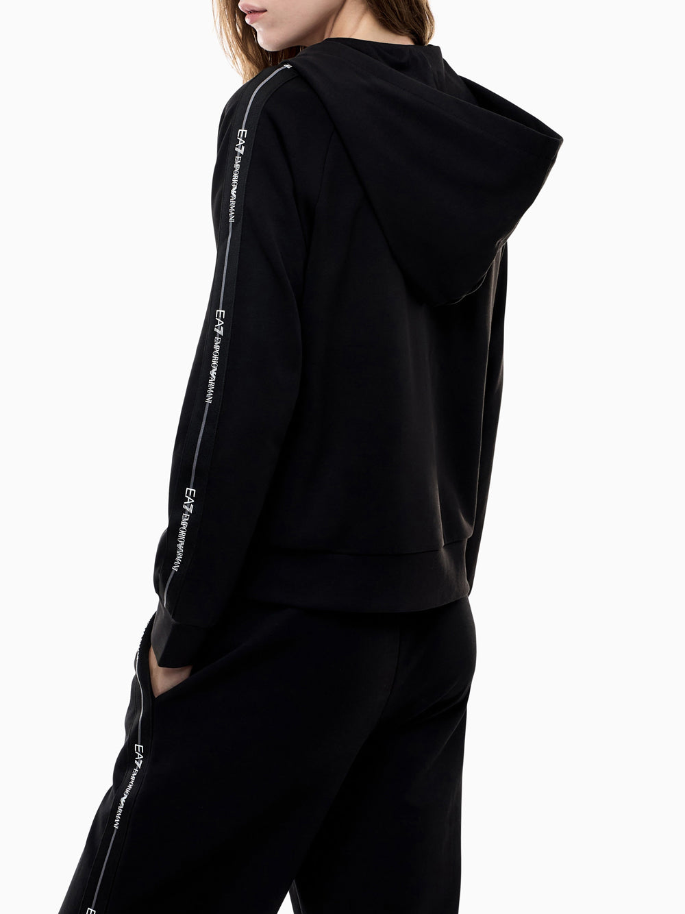 Felpa Zip Ea7 da Donna - Nero